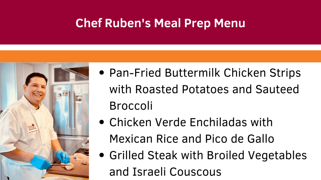 Chef Ruben's Meal Prep Menu